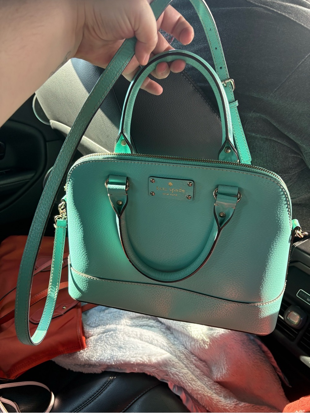 kate spade Mint Green Dome Satchel with Crossbody Strap